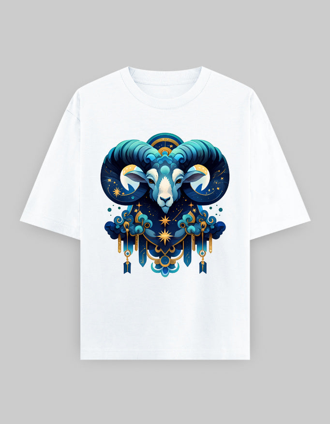 Mystical Ram Oversized T-Shirt – White