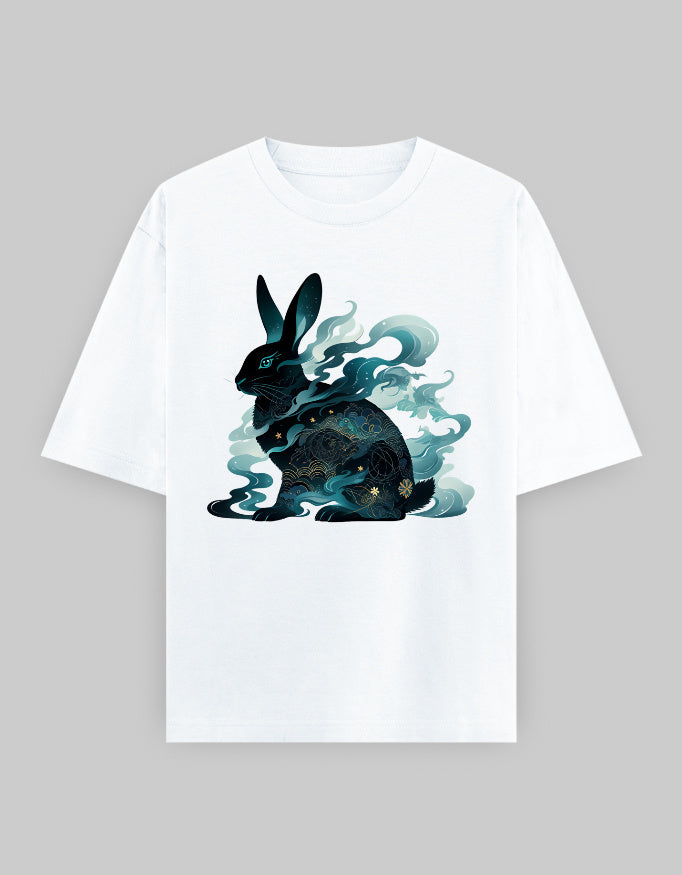 Mystical Rabbit Oversized T-Shirt – White