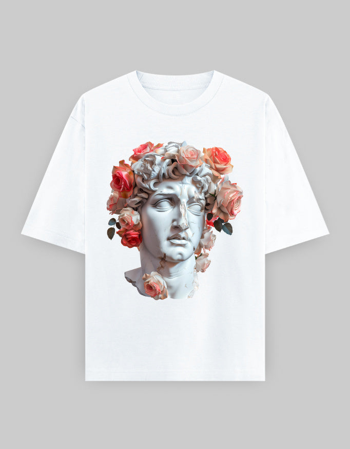 Marble Head Oversized T-Shirt – White