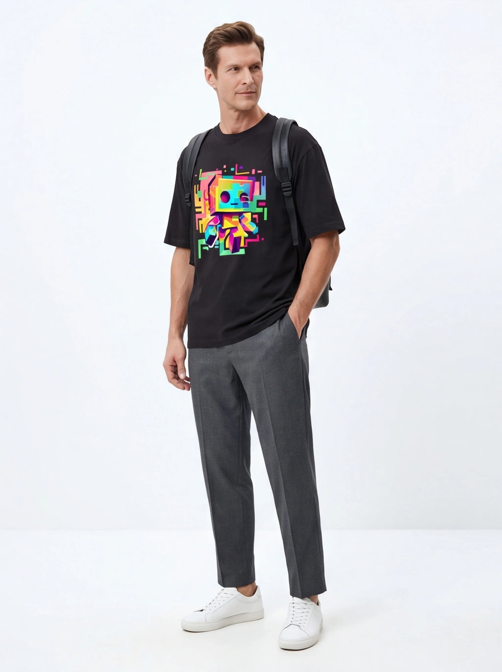 Colorful Robot Oversized T-Shirt