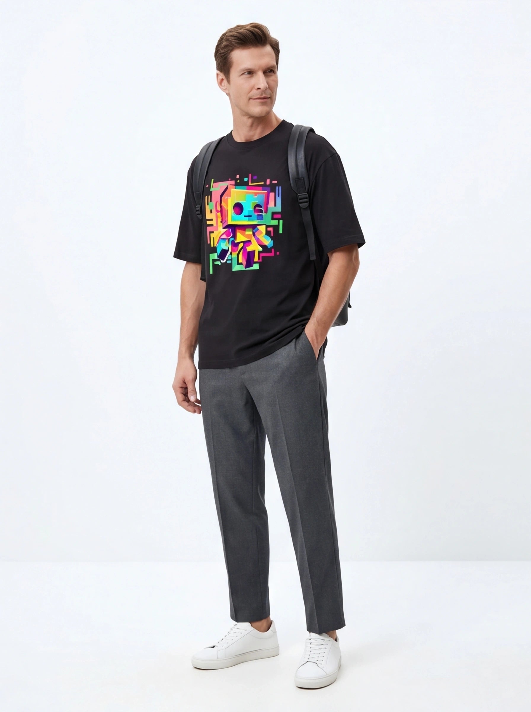 Colorful Robot Oversized T-Shirt