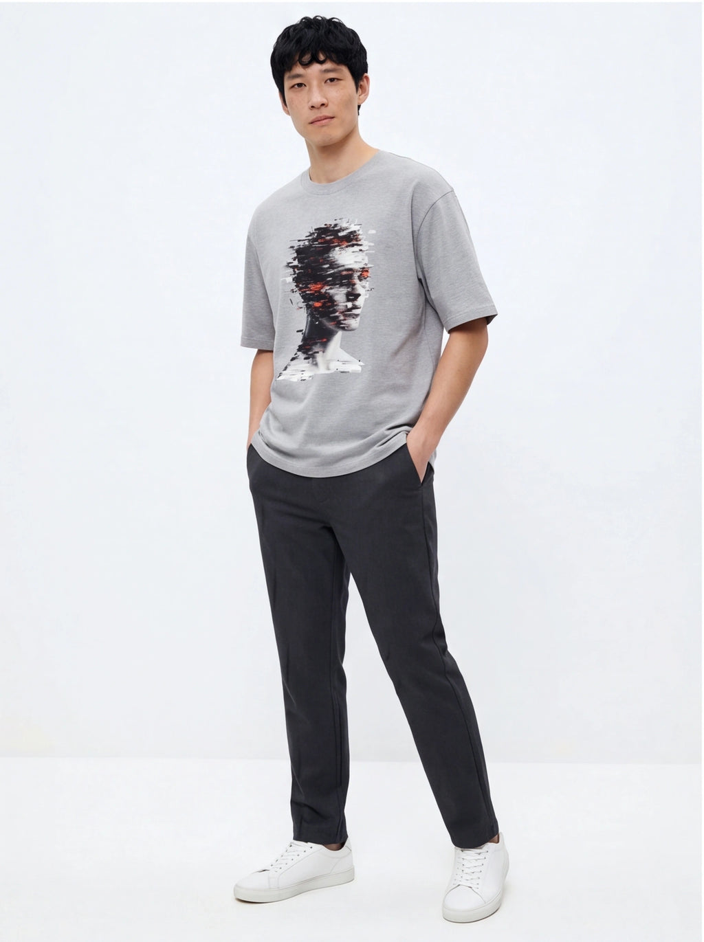 Glitching Head Oversized T-Shirt
