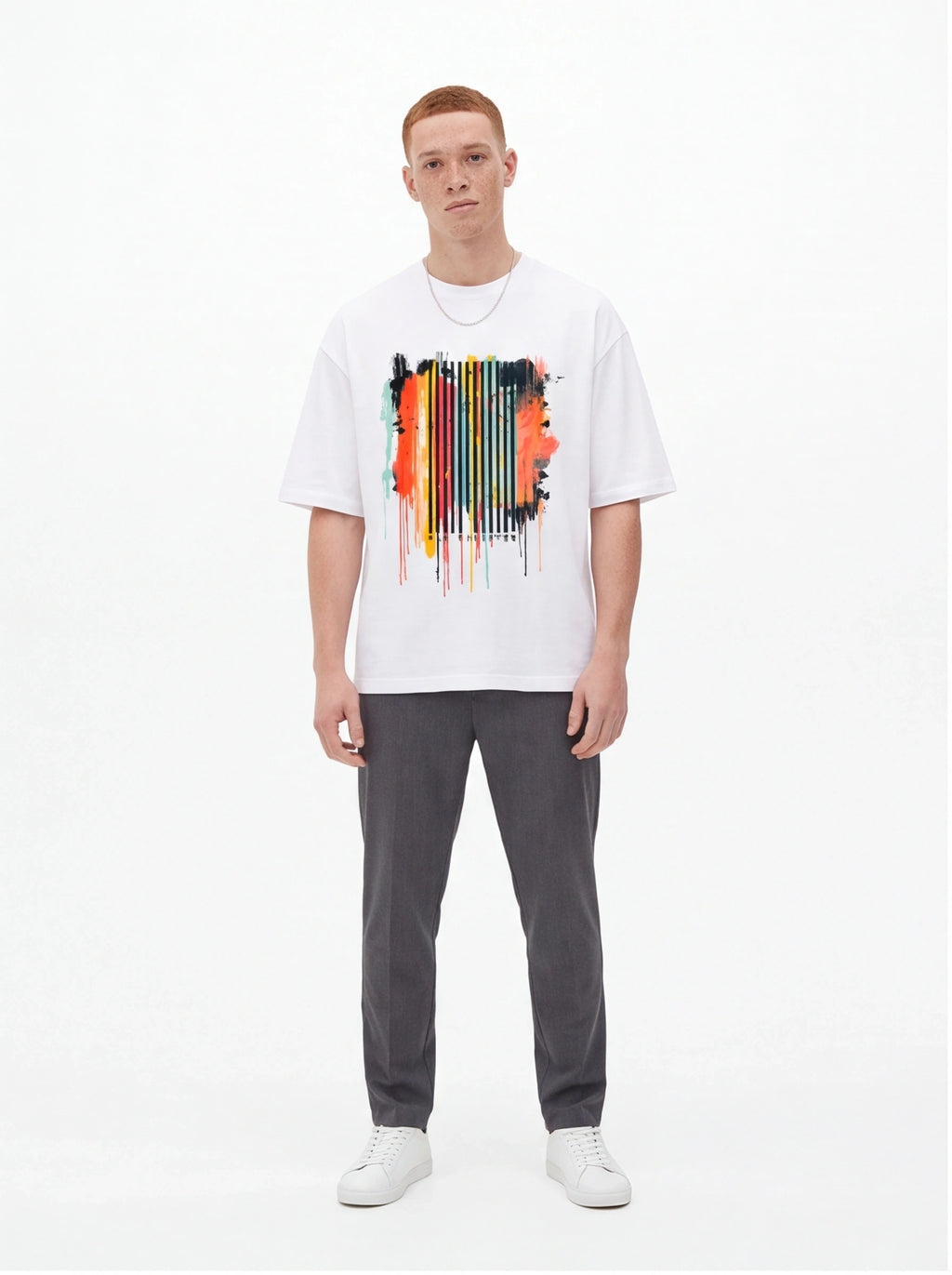 Colorful Barcode Oversized T-Shirt