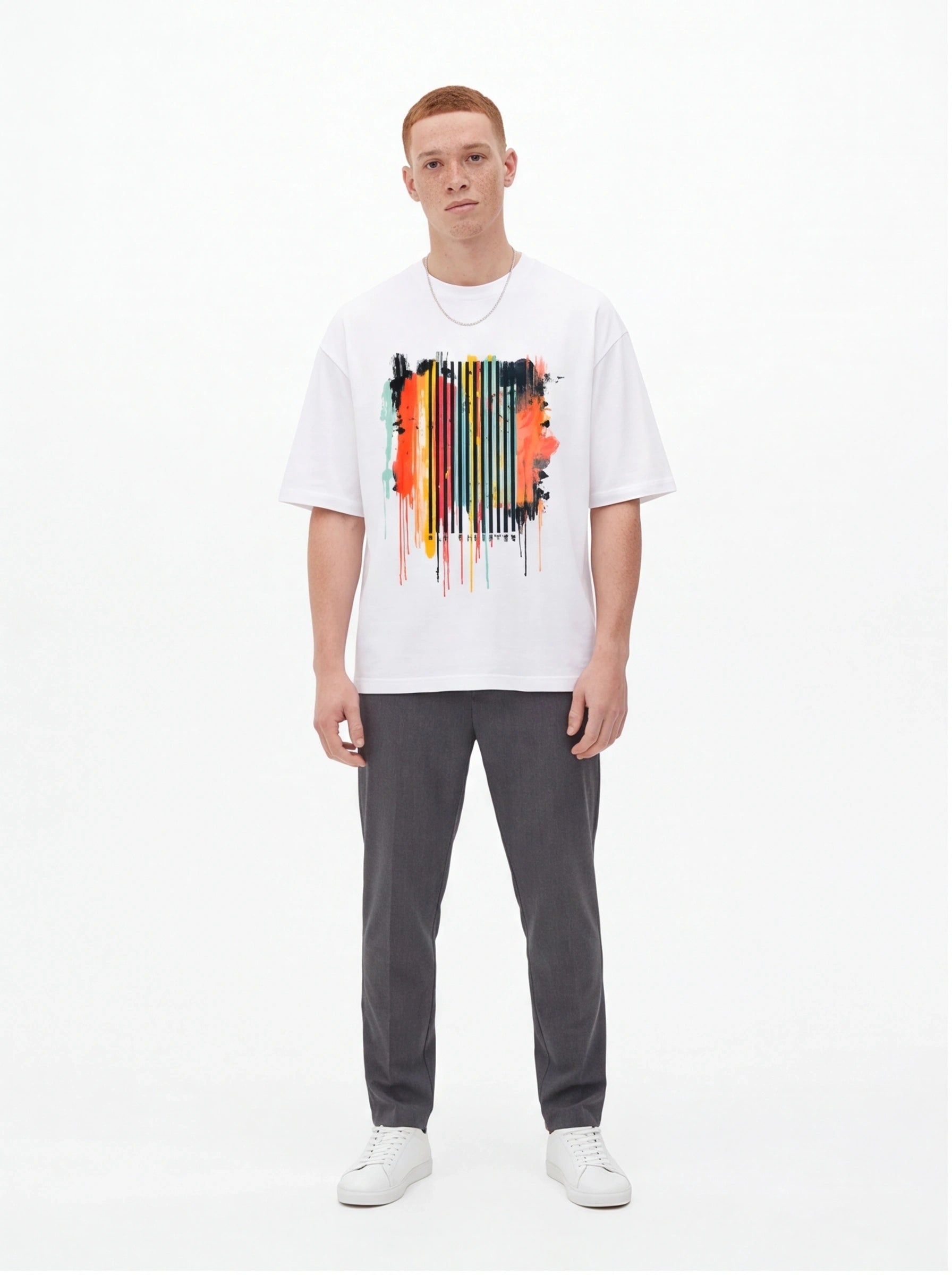 Colorful Barcode Oversized T-Shirt