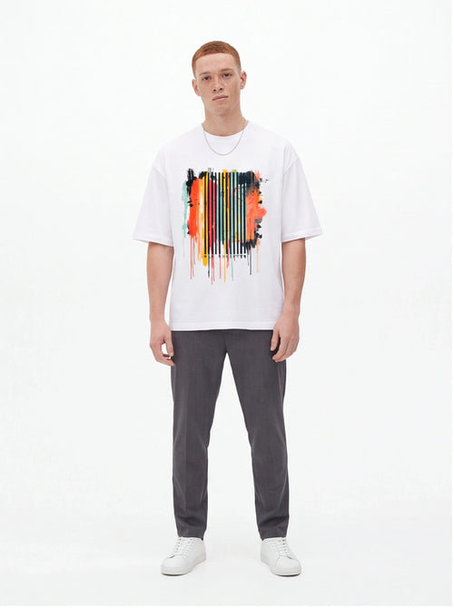 Colorful Barcode Oversized T-Shirt