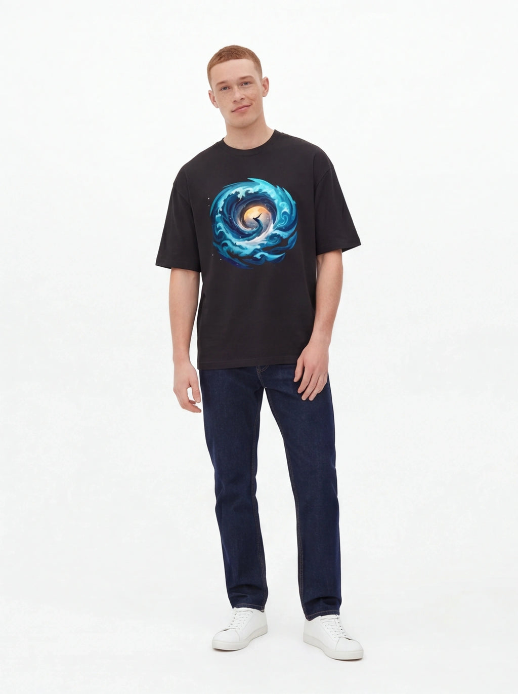 Ocean Swirl Oversized T-Shirt