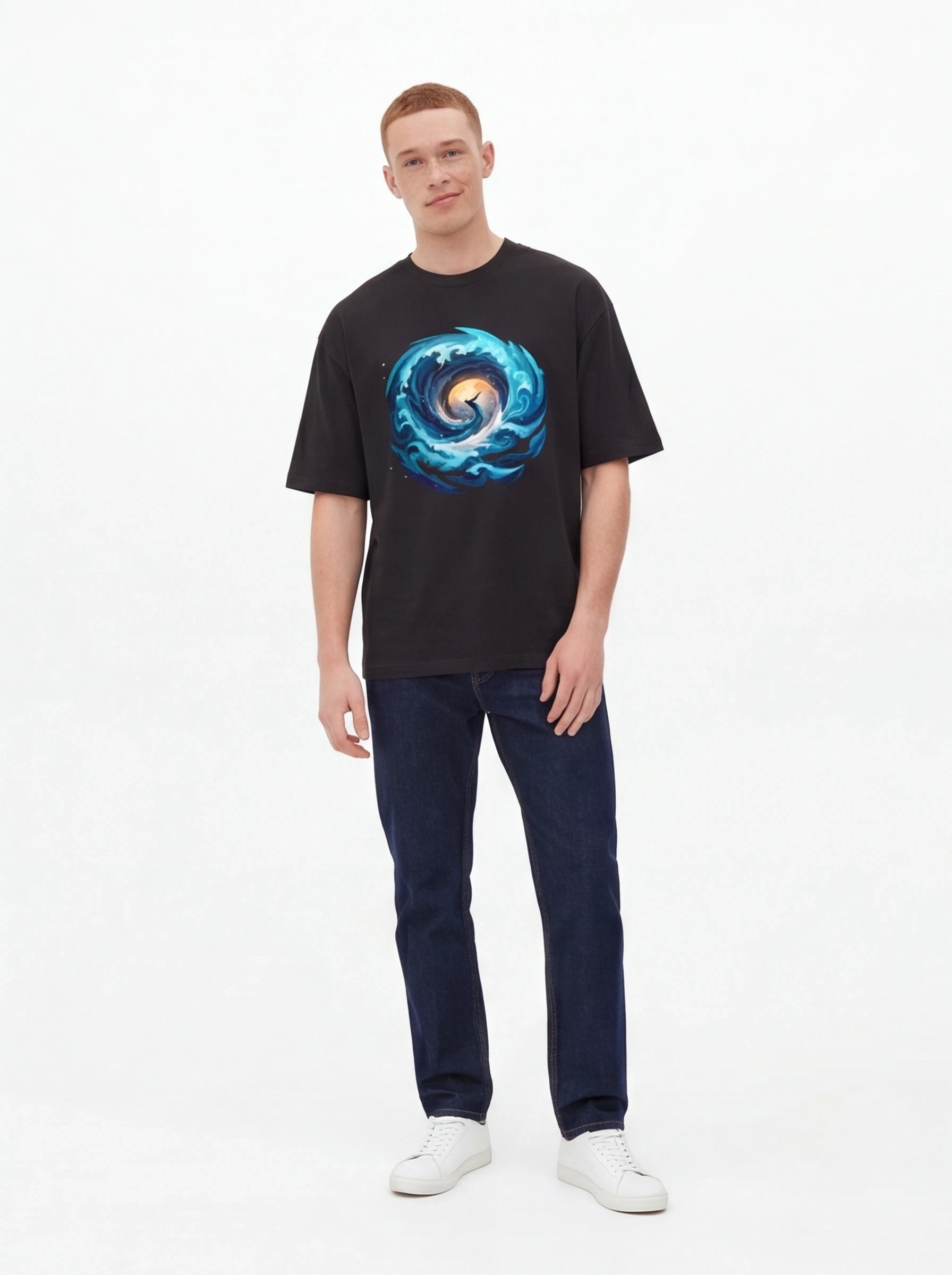 Ocean Swirl Oversized T-Shirt
