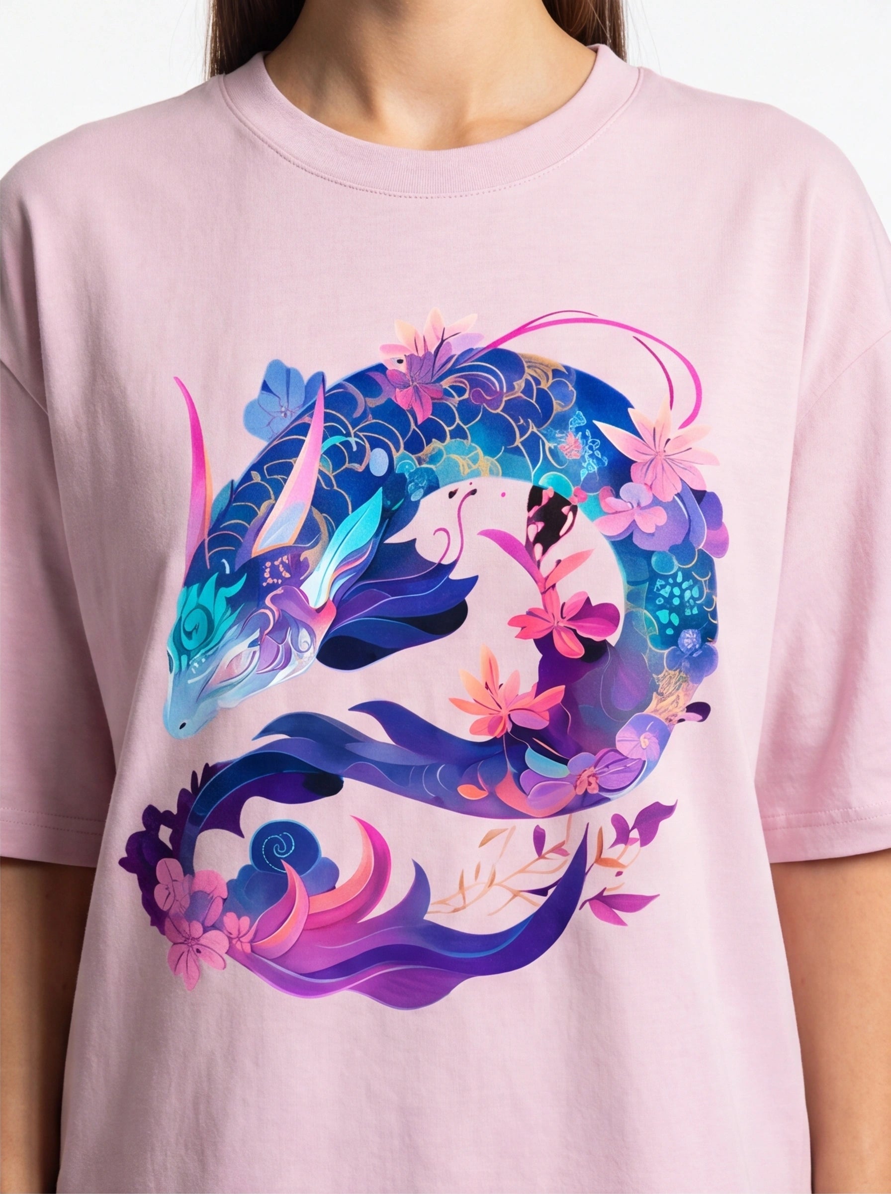 Floral Sea Dragon Oversized T-Shirt