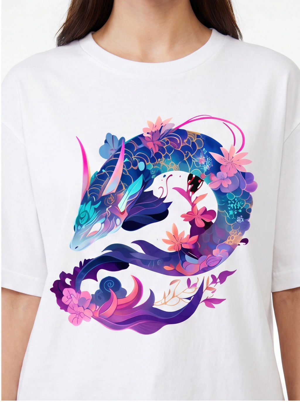 Floral Sea Dragon Oversized T-Shirt