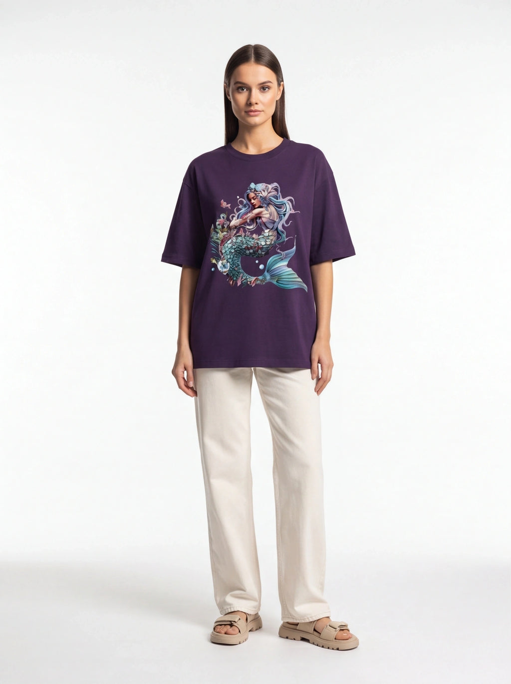 Serene Mermaid Oversized T-Shirt