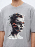 Glitching Head Oversized T-Shirt