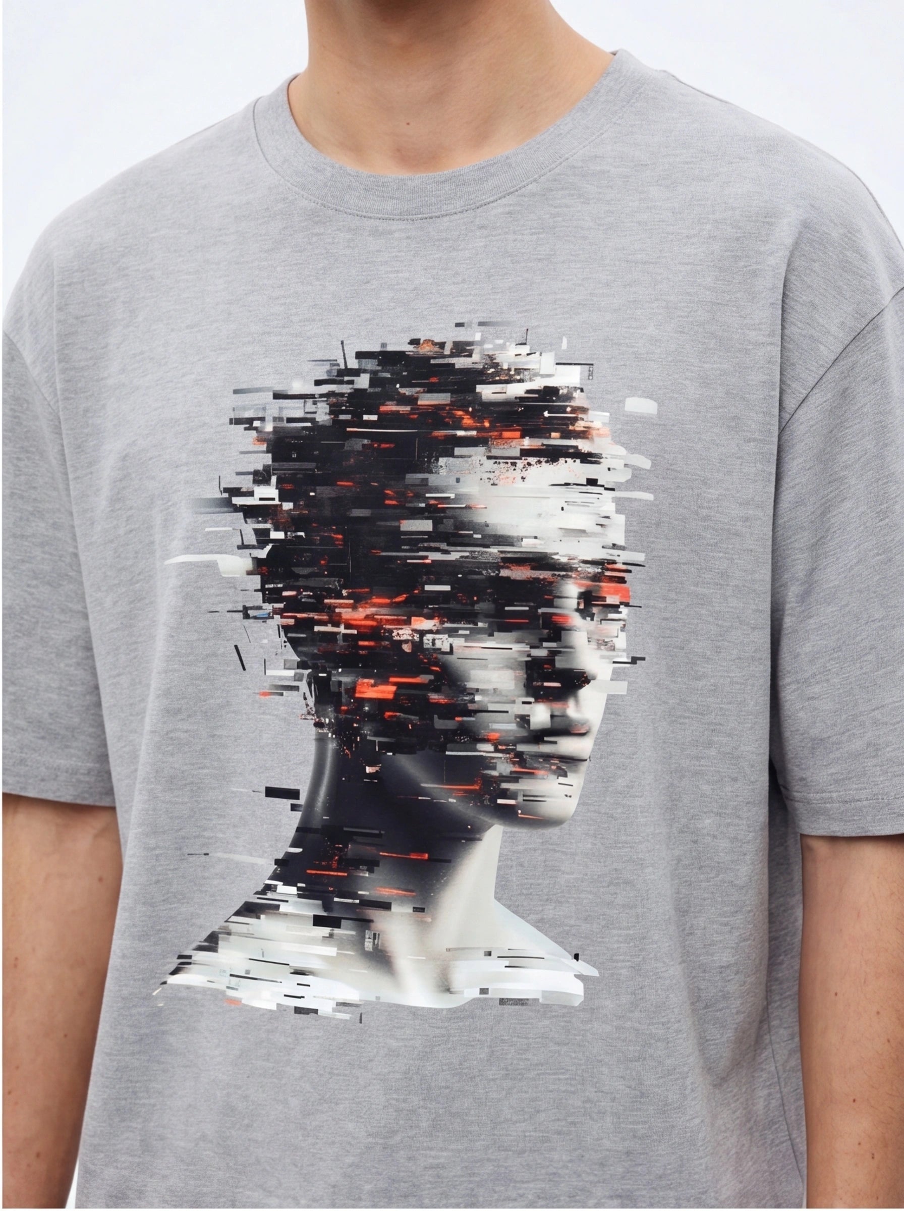 Glitching Head Oversized T-Shirt