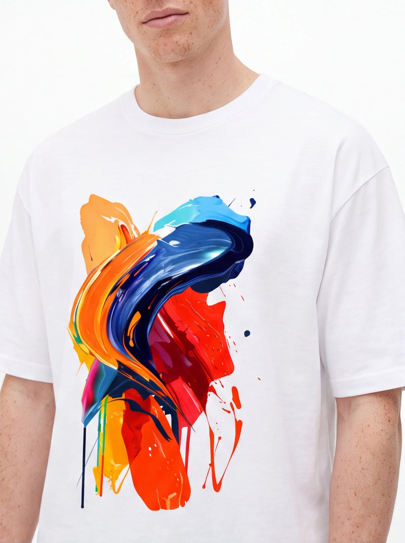 Paint Splatter Oversized T-Shirt – White