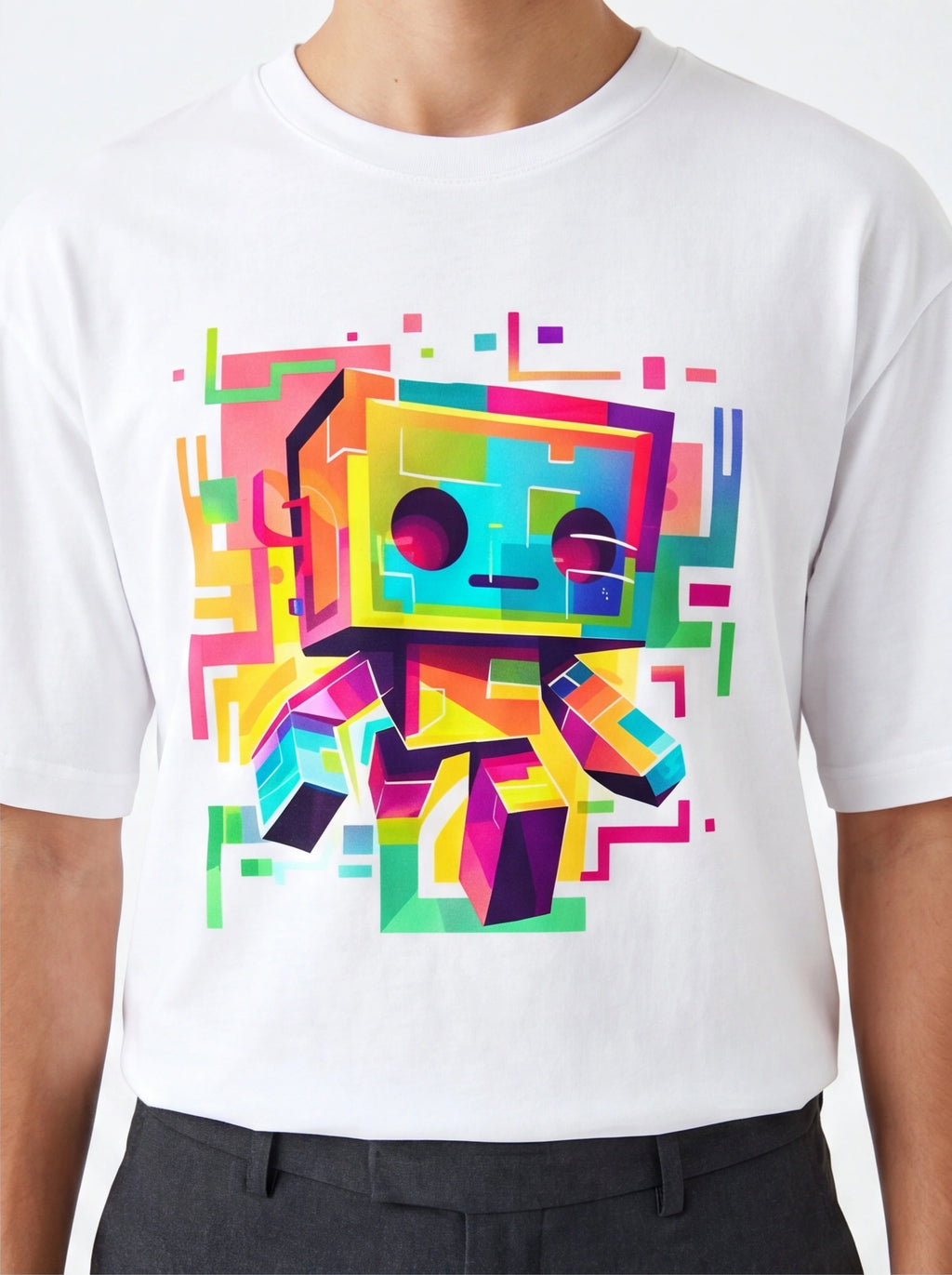 Colorful Robot Oversized T-Shirt