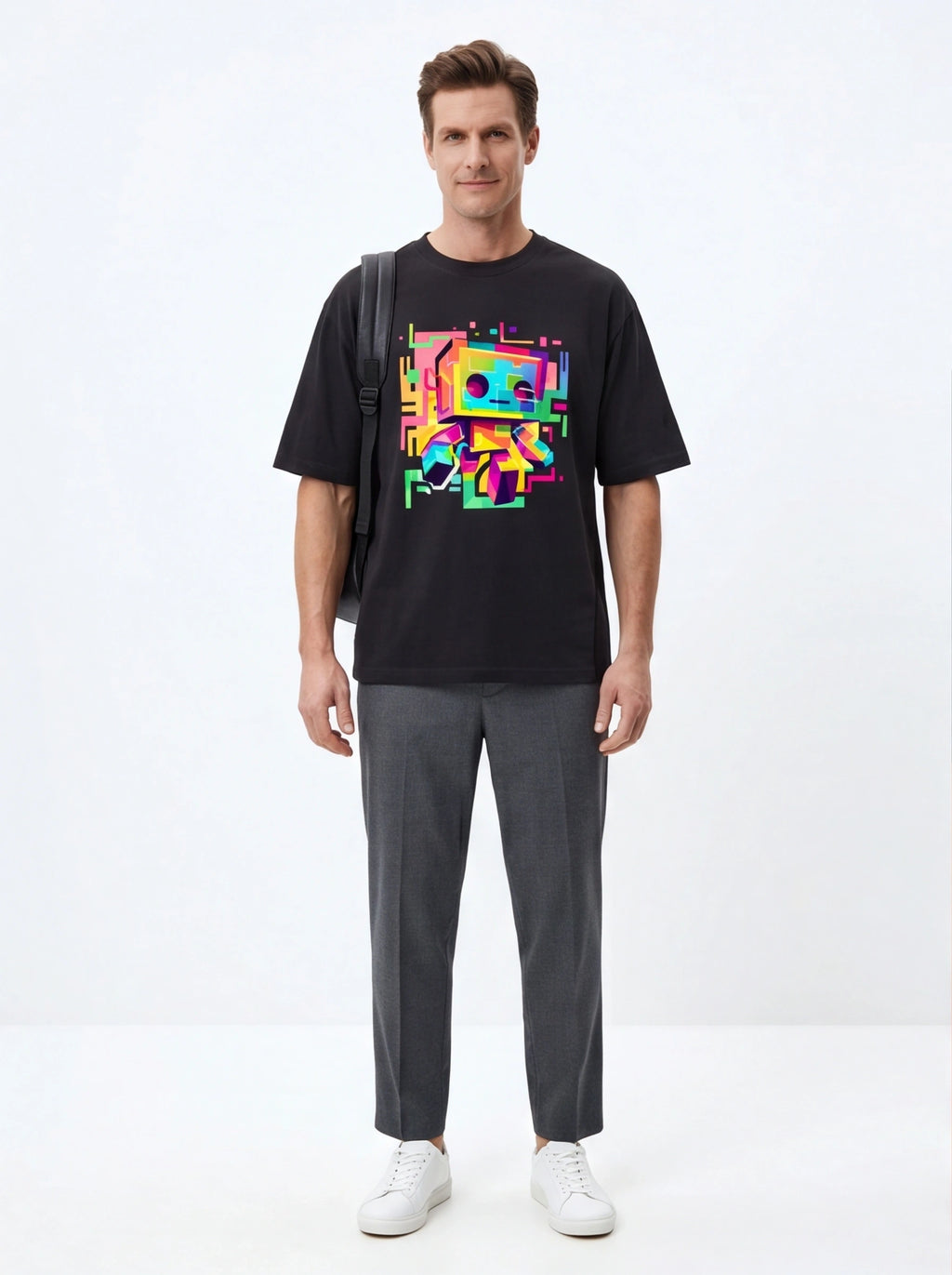Colorful Robot Oversized T-Shirt