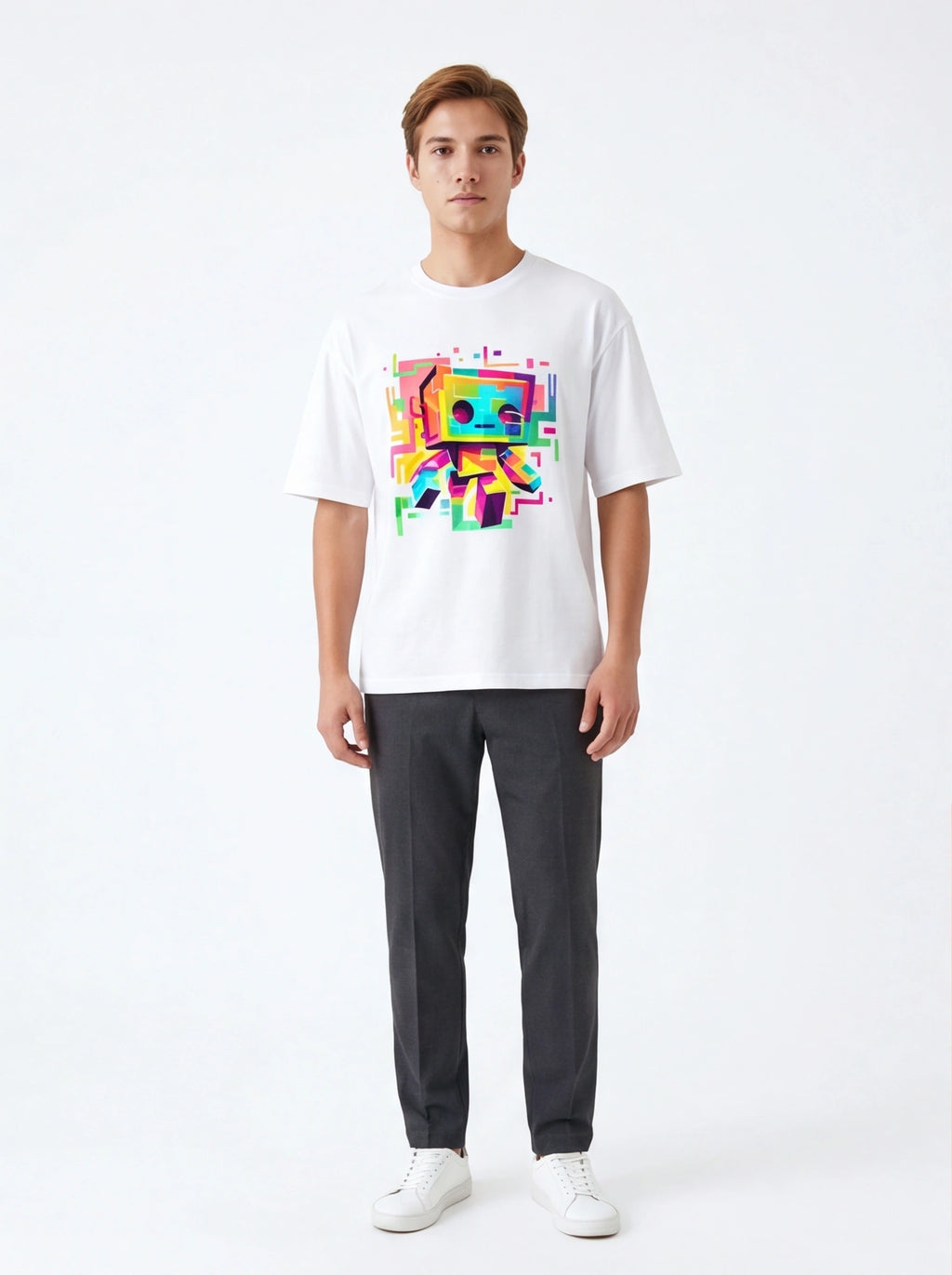 Colorful Robot Oversized T-Shirt