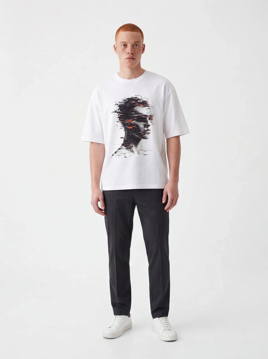 Glitching Head Oversized T-Shirt