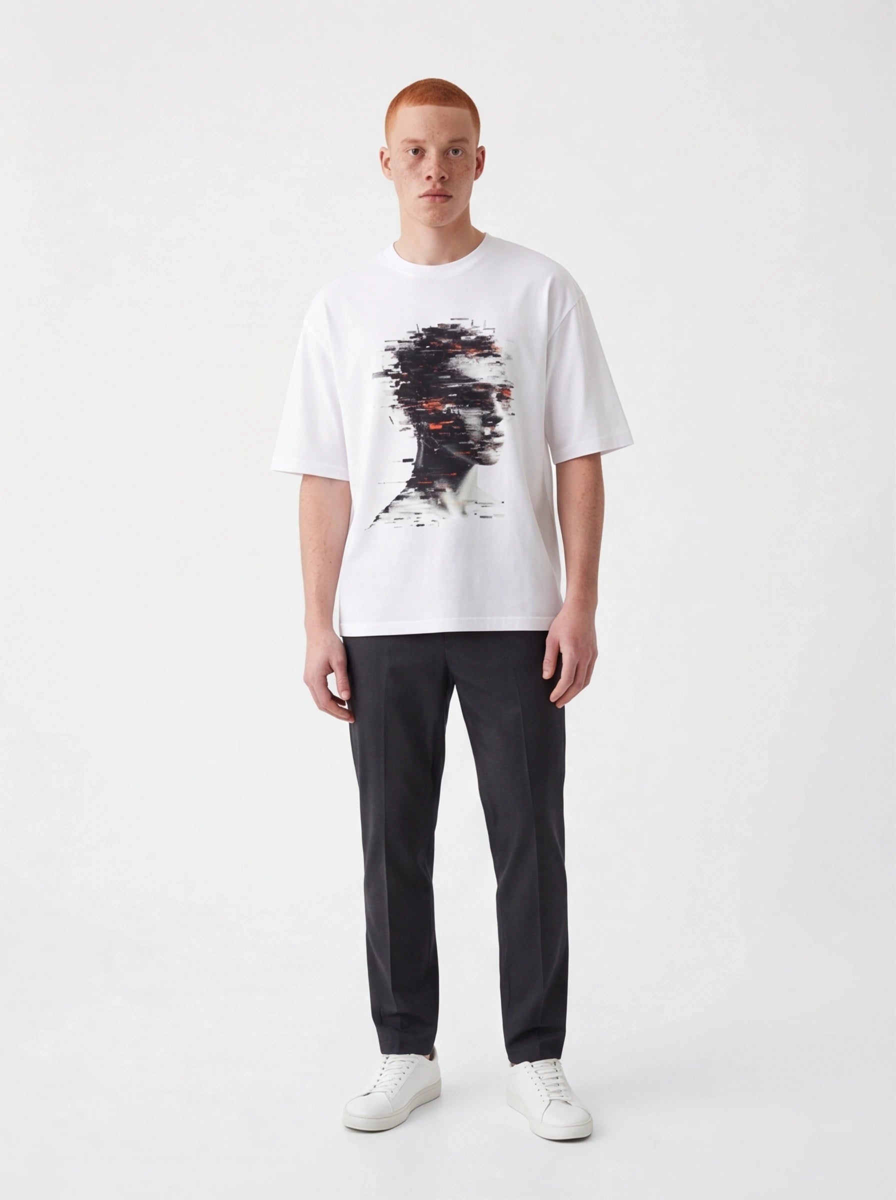 Glitching Head Oversized T-Shirt