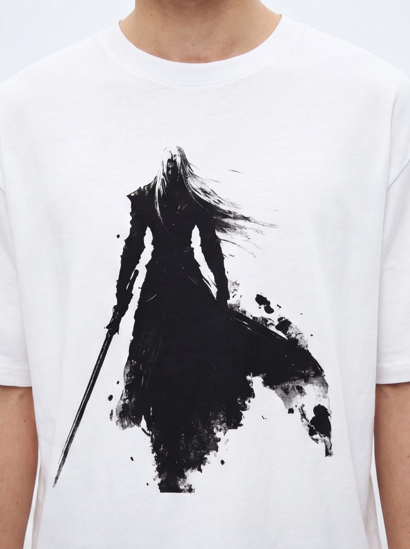 Dark Warrior Oversized Classic T-Shirt – White