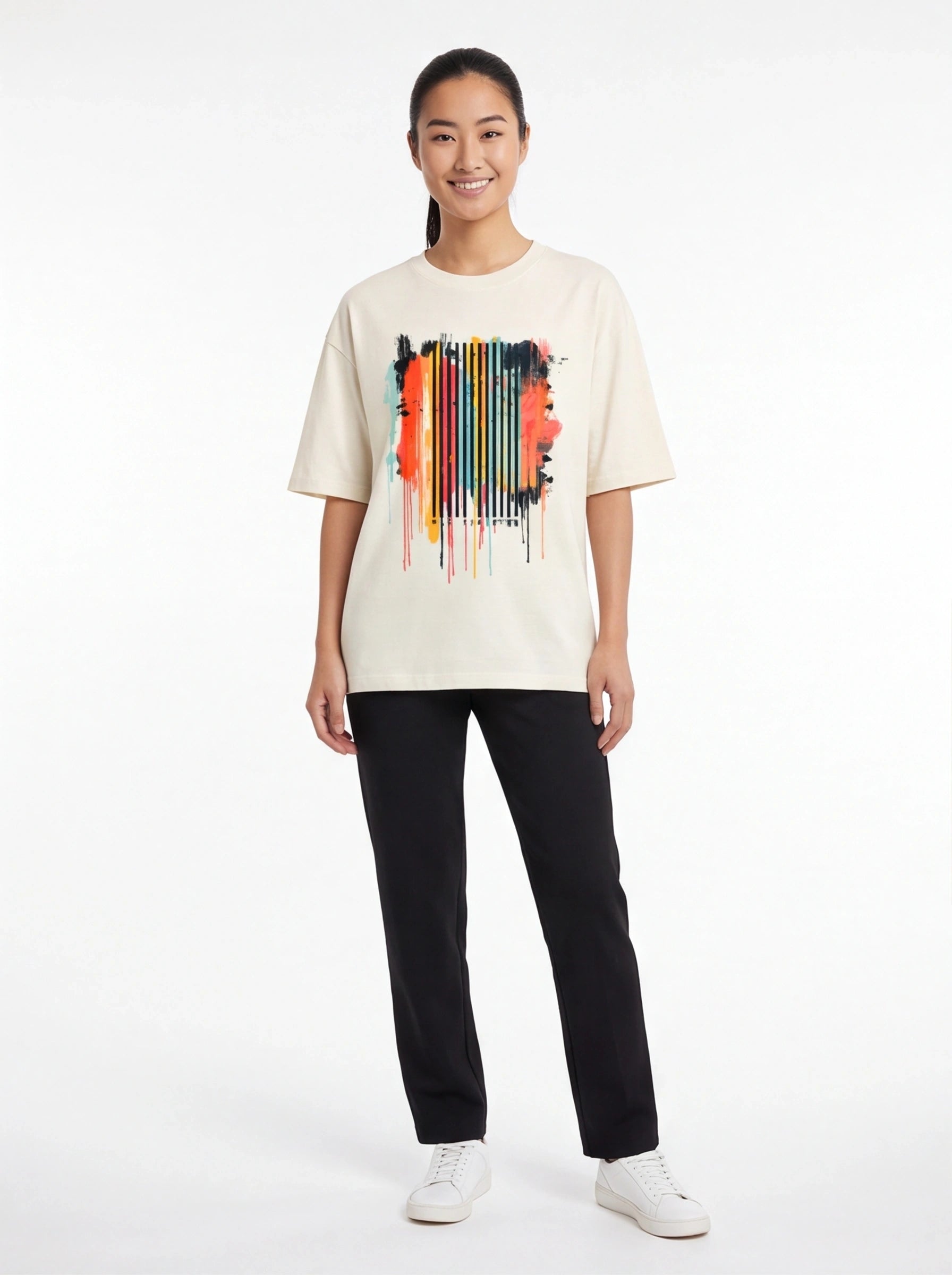 Colorful Barcode Oversized T-Shirt
