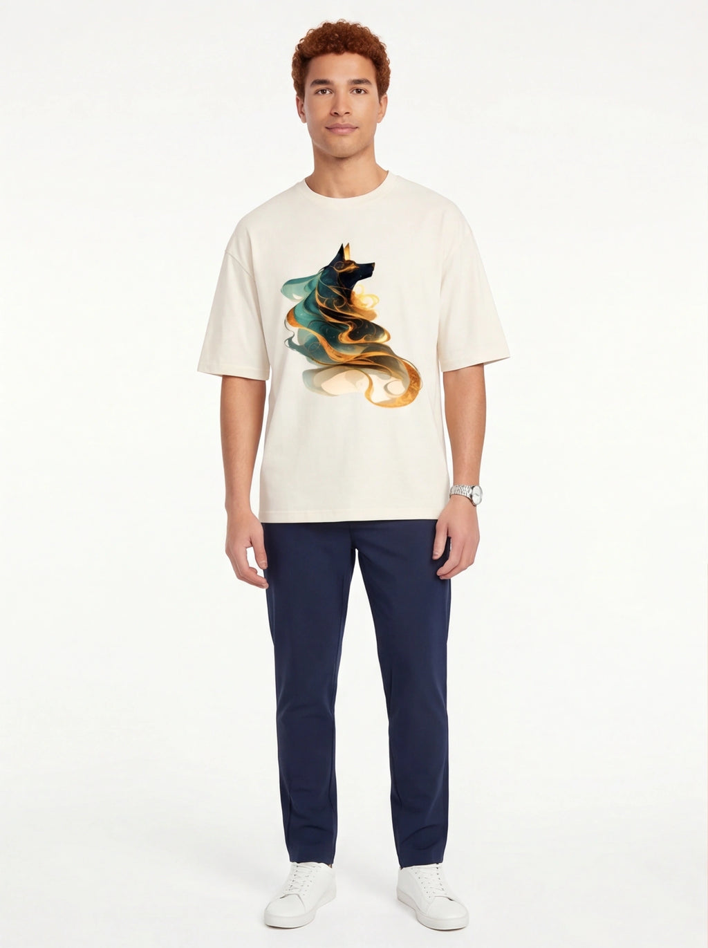 Colorful Wolf Oversized T-Shirt
