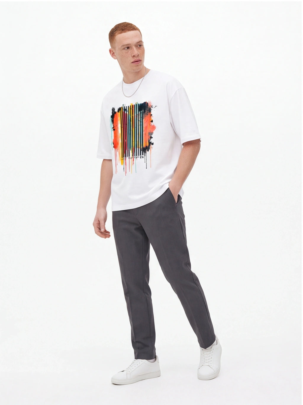 Colorful Barcode Oversized T-Shirt