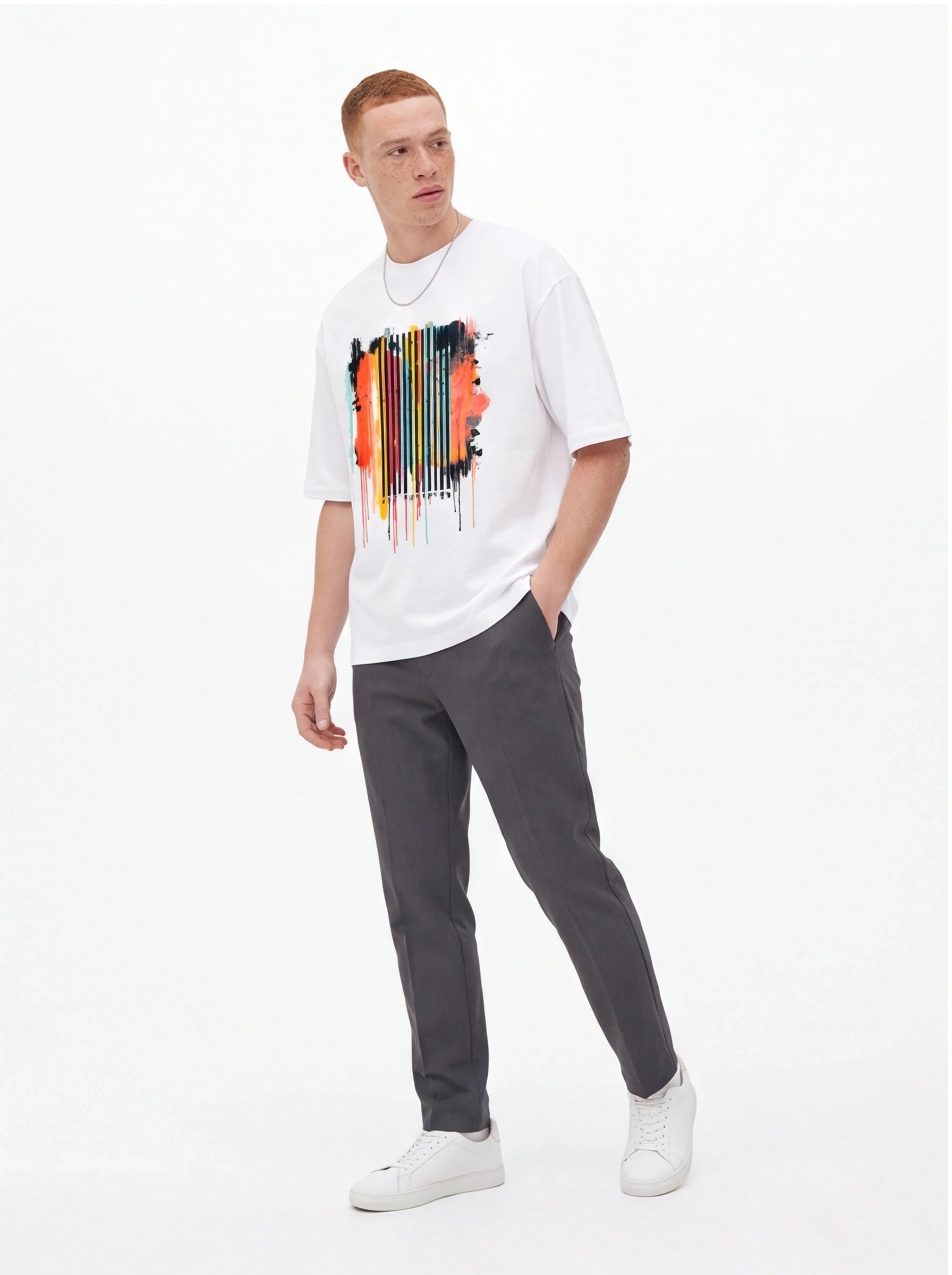 Colorful Barcode Oversized T-Shirt