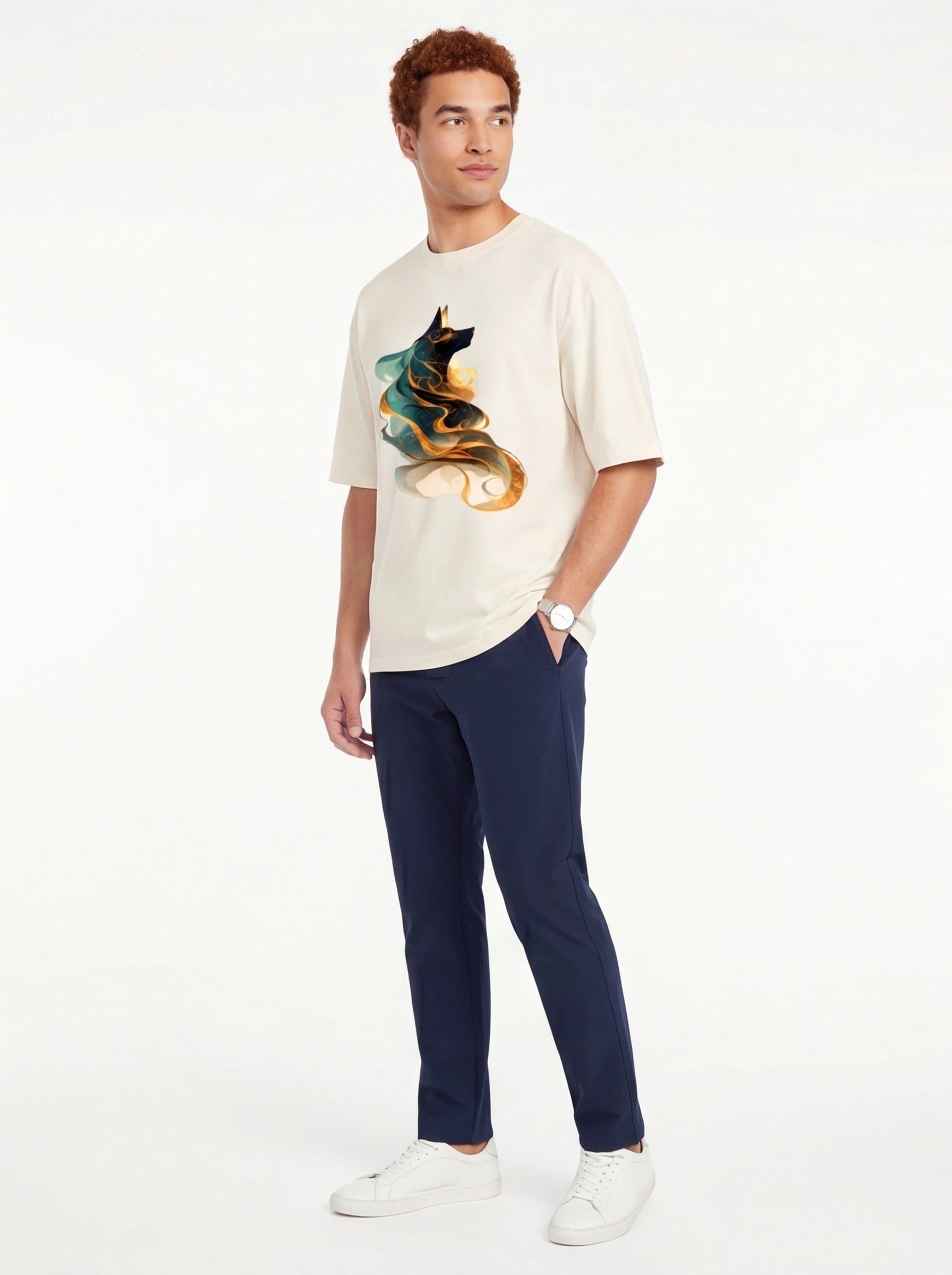 Colorful Wolf Oversized T-Shirt