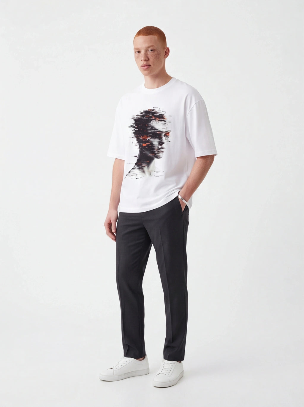Glitching Head Oversized T-Shirt
