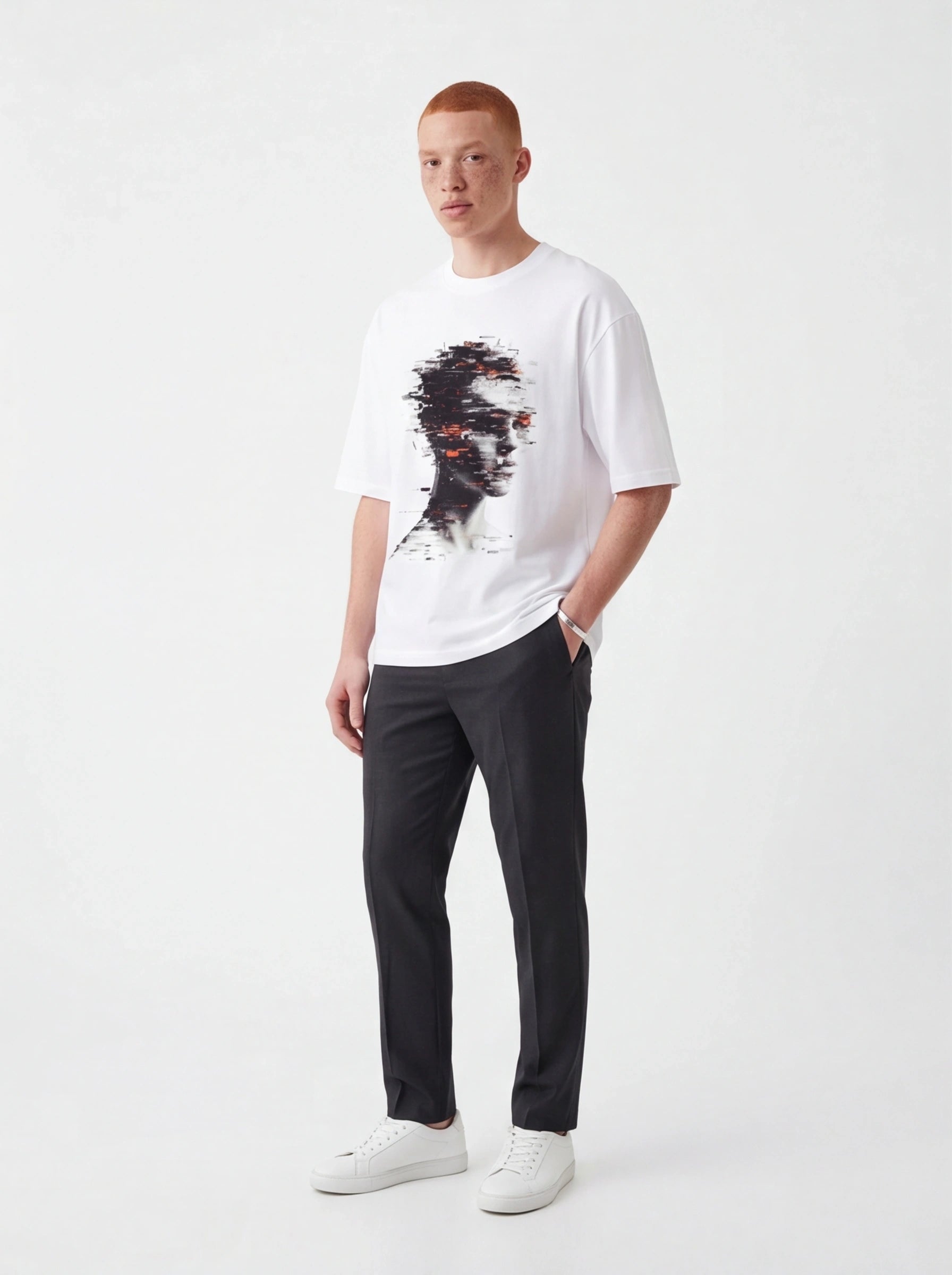 Glitching Head Oversized T-Shirt