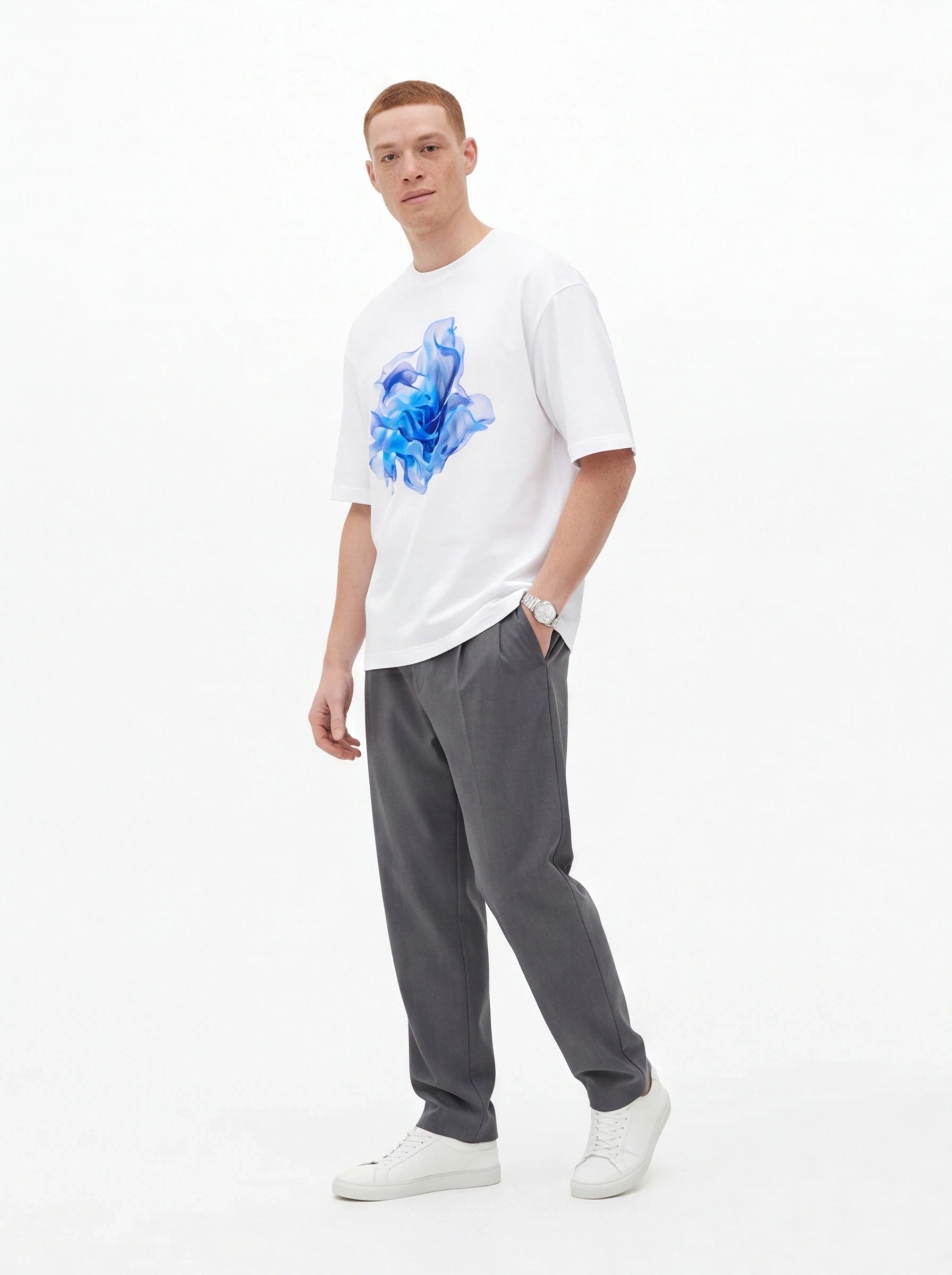 Fluid blue Oversized T-Shirt