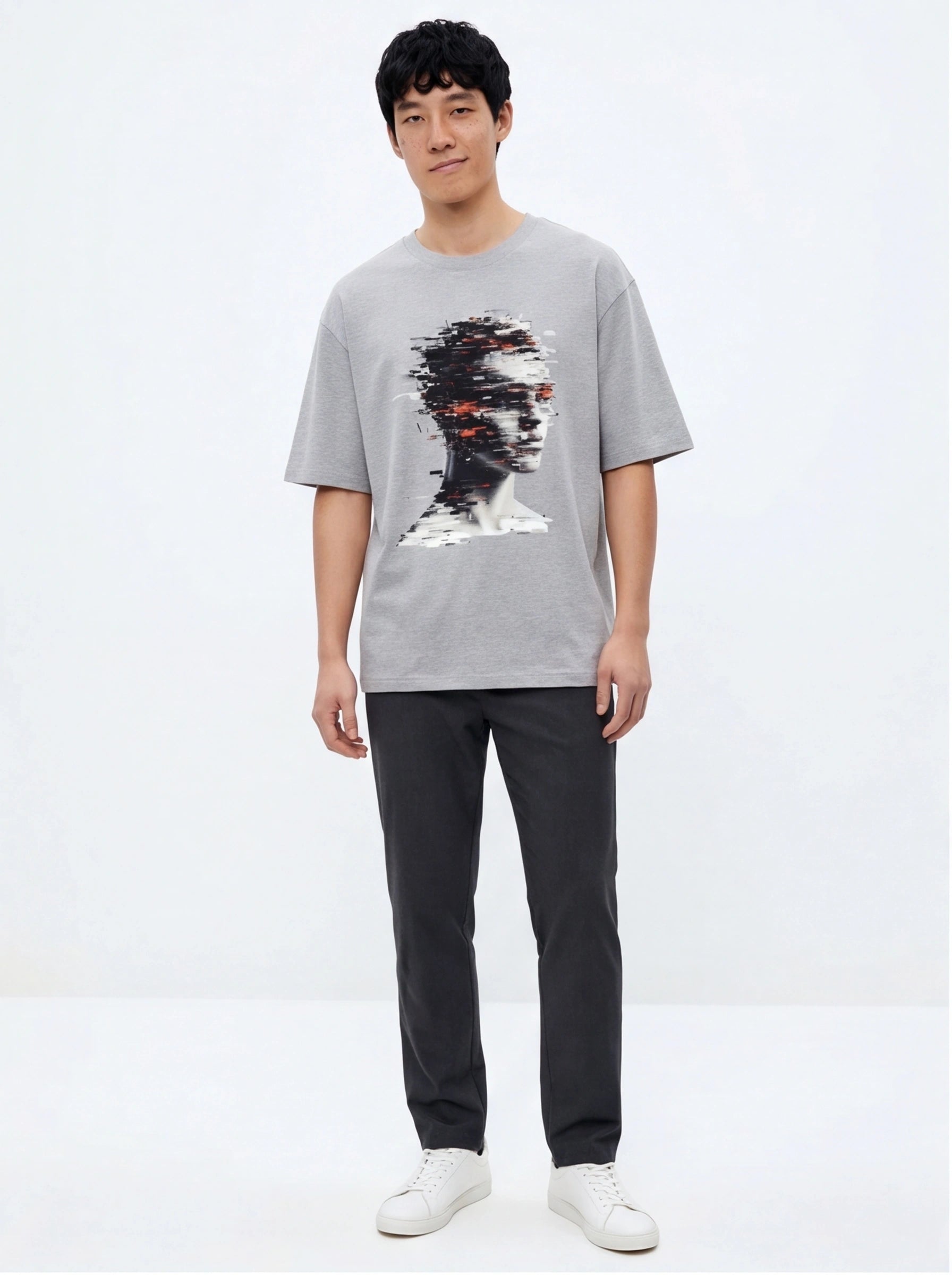 Glitching Head Oversized T-Shirt