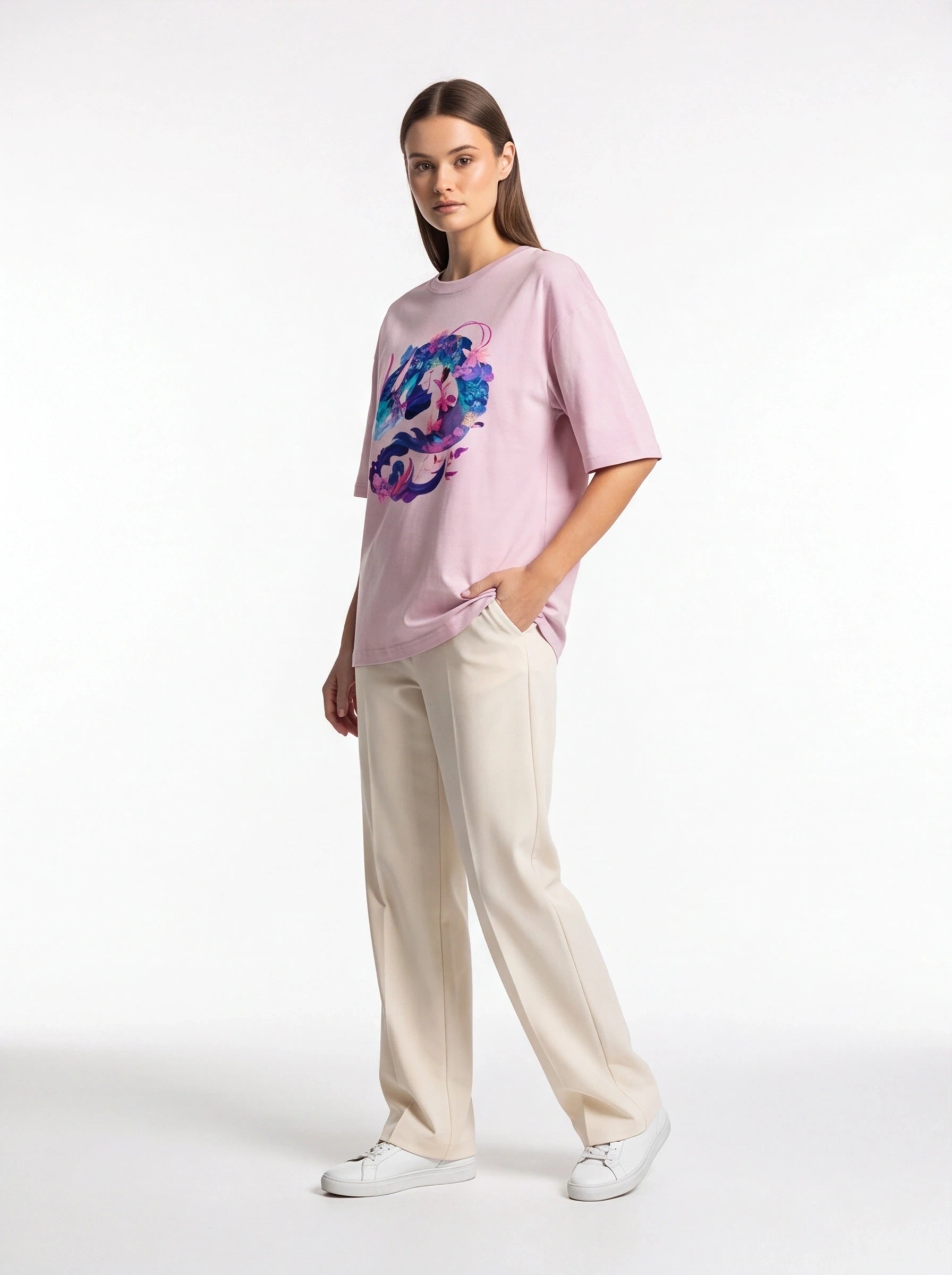 Floral Sea Dragon Oversized T-Shirt