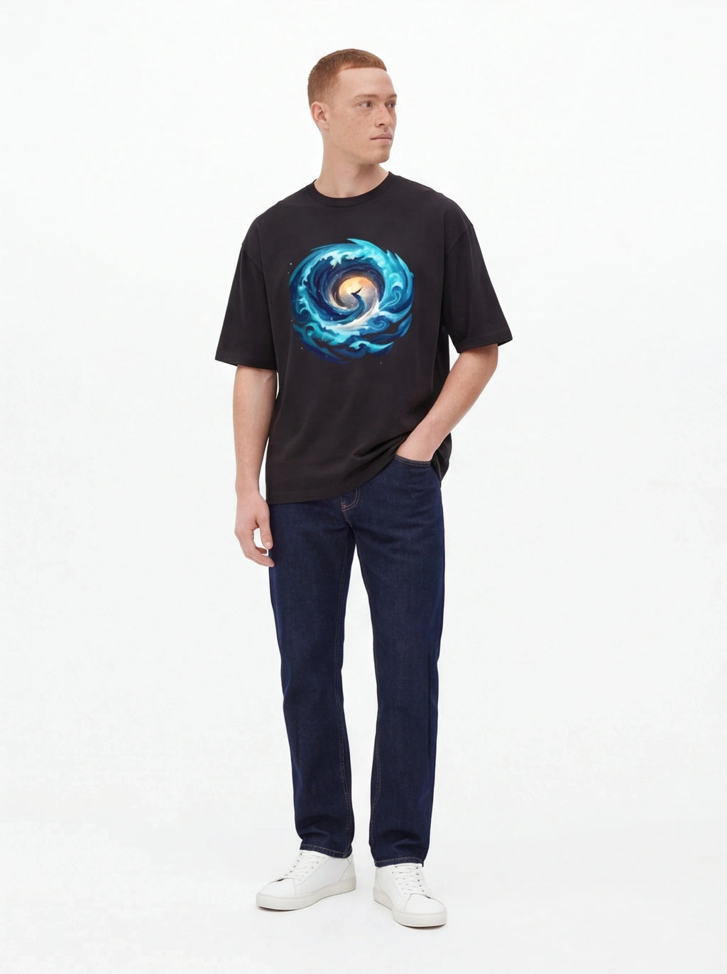 Ocean Swirl Oversized T-Shirt