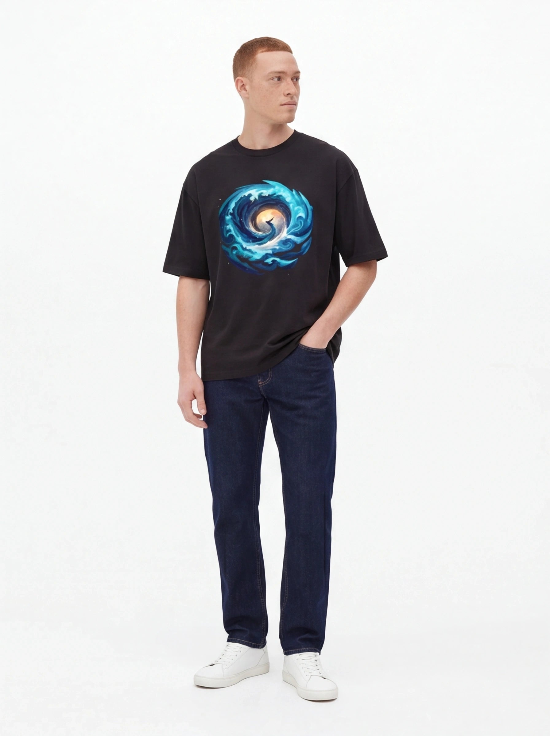 Ocean Swirl Oversized T-Shirt