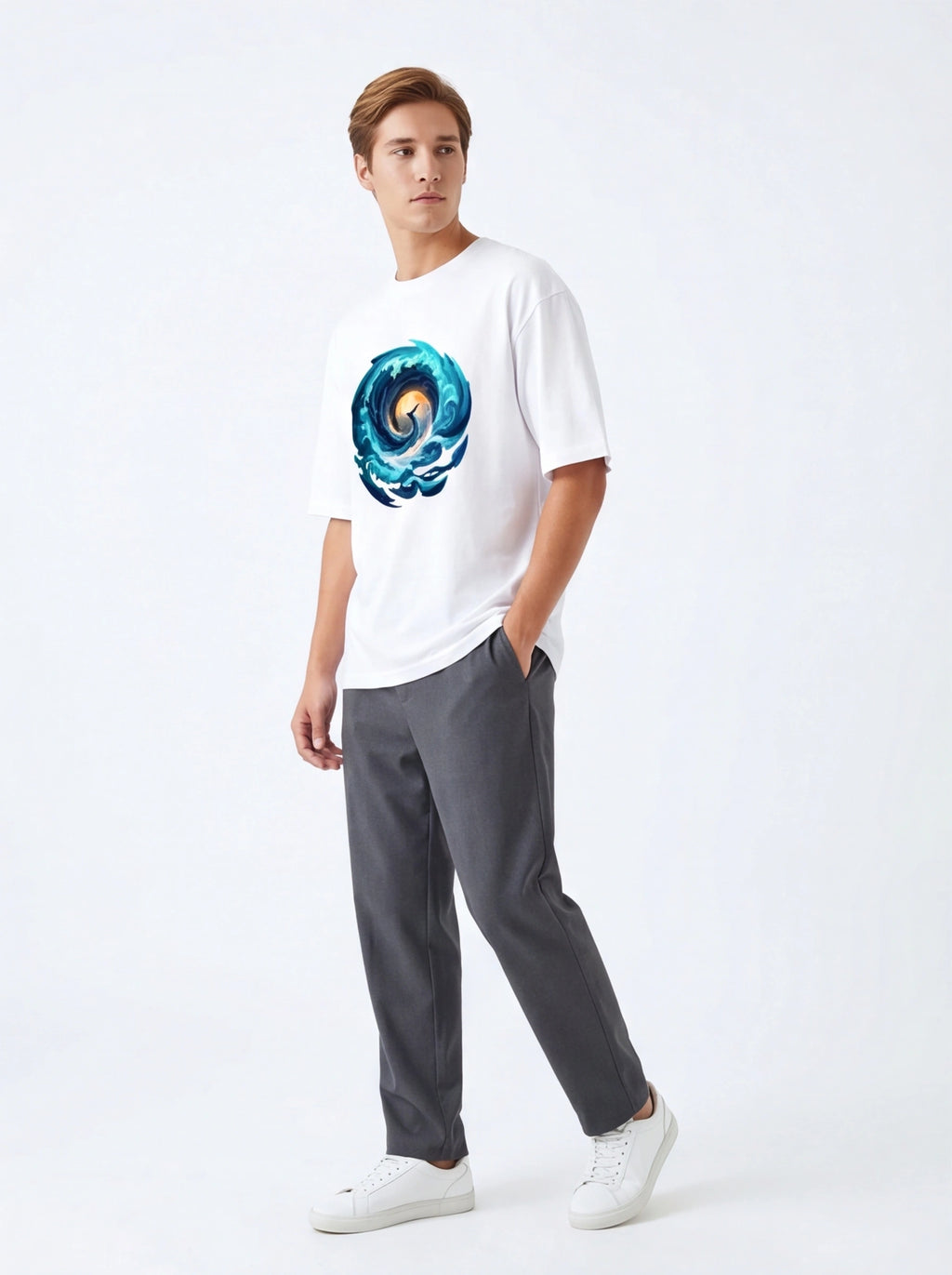 Ocean Swirl Oversized T-Shirt