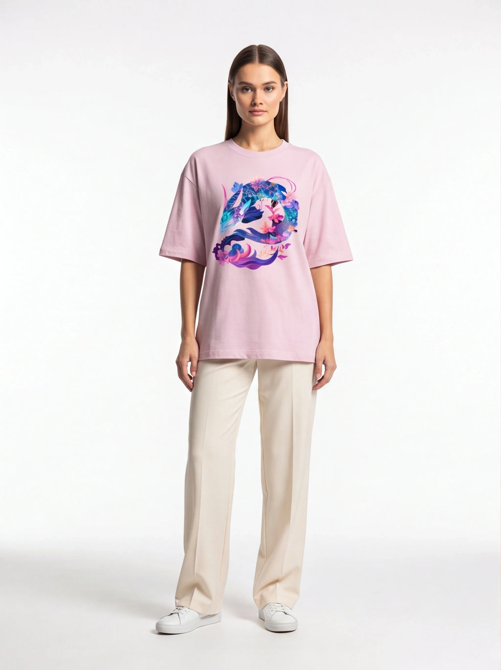 Floral Sea Dragon Oversized T-Shirt