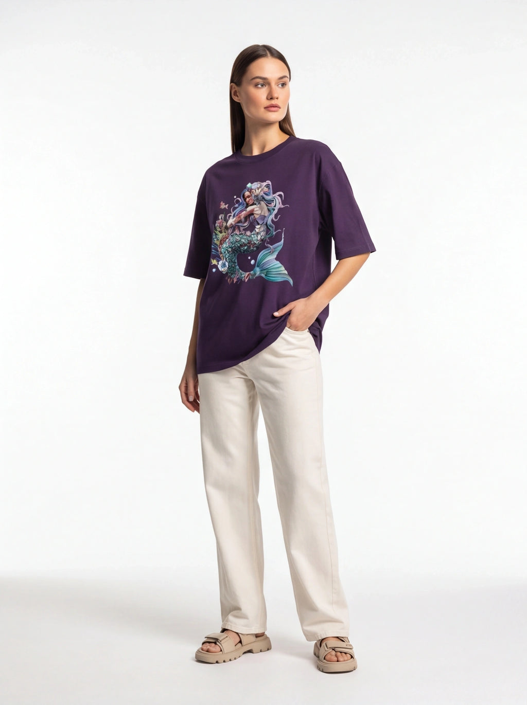 Serene Mermaid Oversized T-Shirt