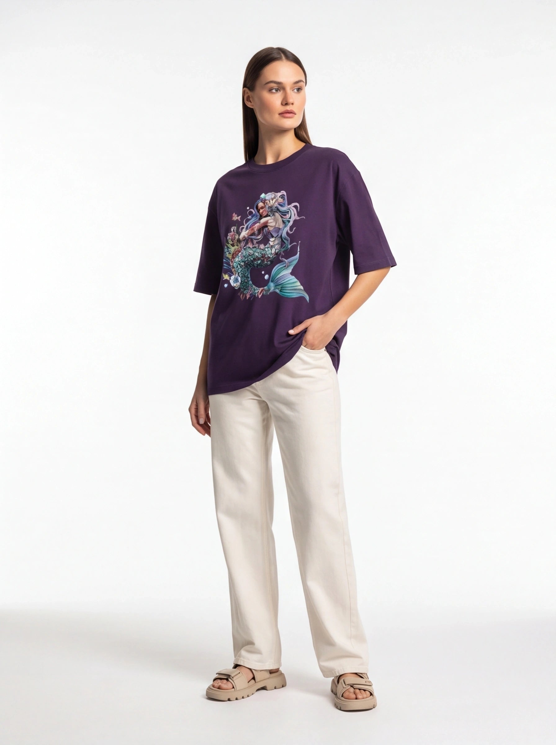 Serene Mermaid Oversized T-Shirt