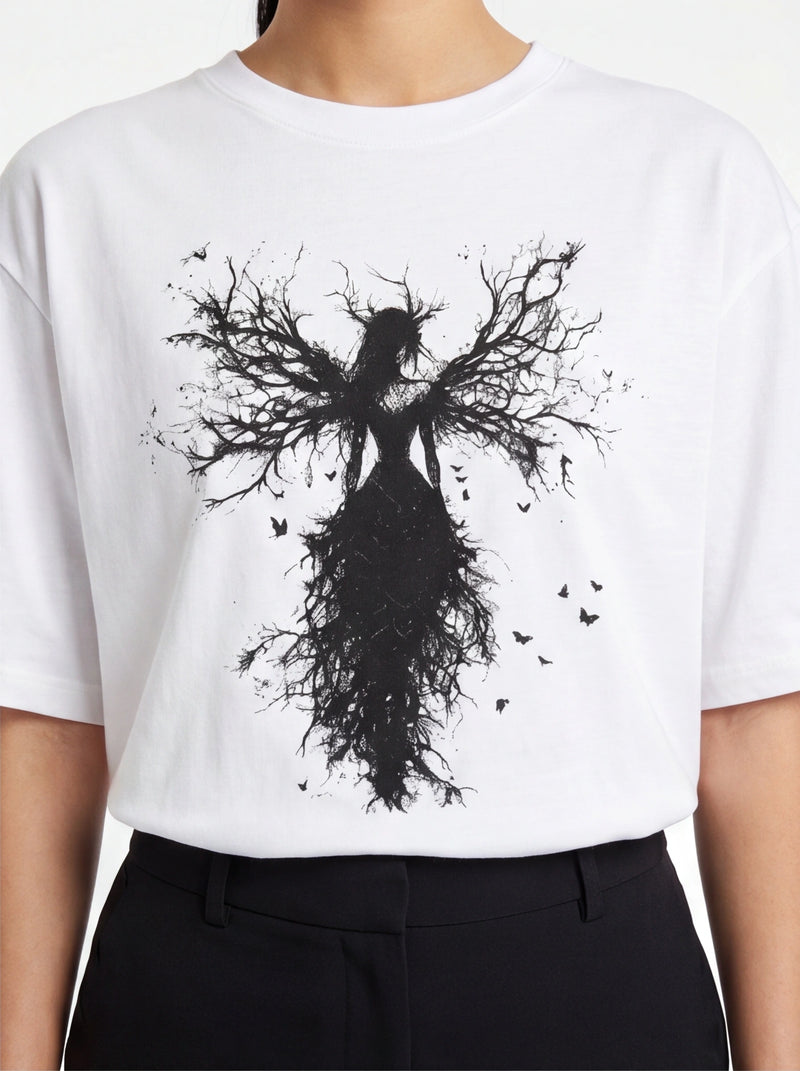 Dark Fairy Oversized T-Shirt – White