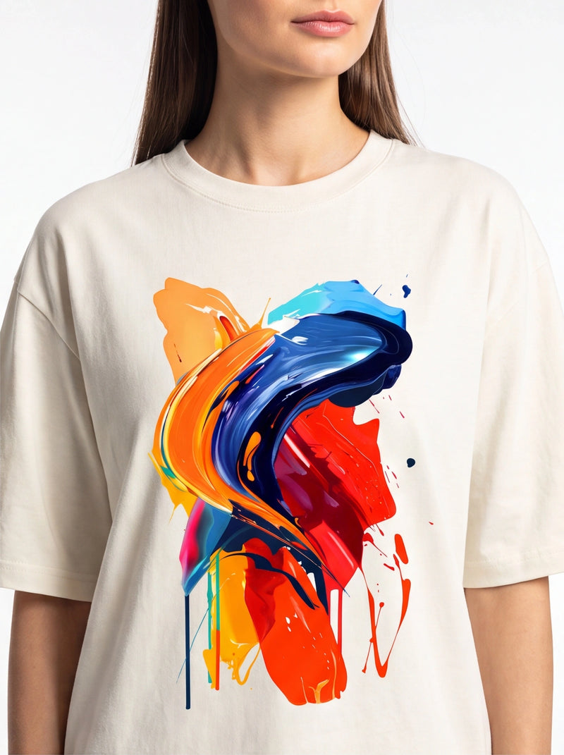 Paint Splatter Oversized T-Shirt – Off White