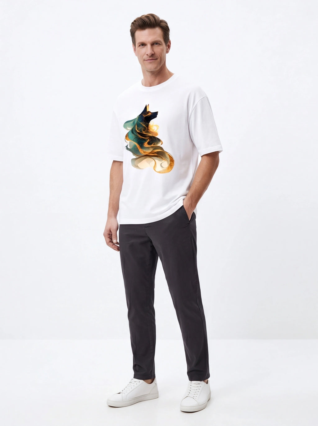 Colorful Wolf Oversized T-Shirt