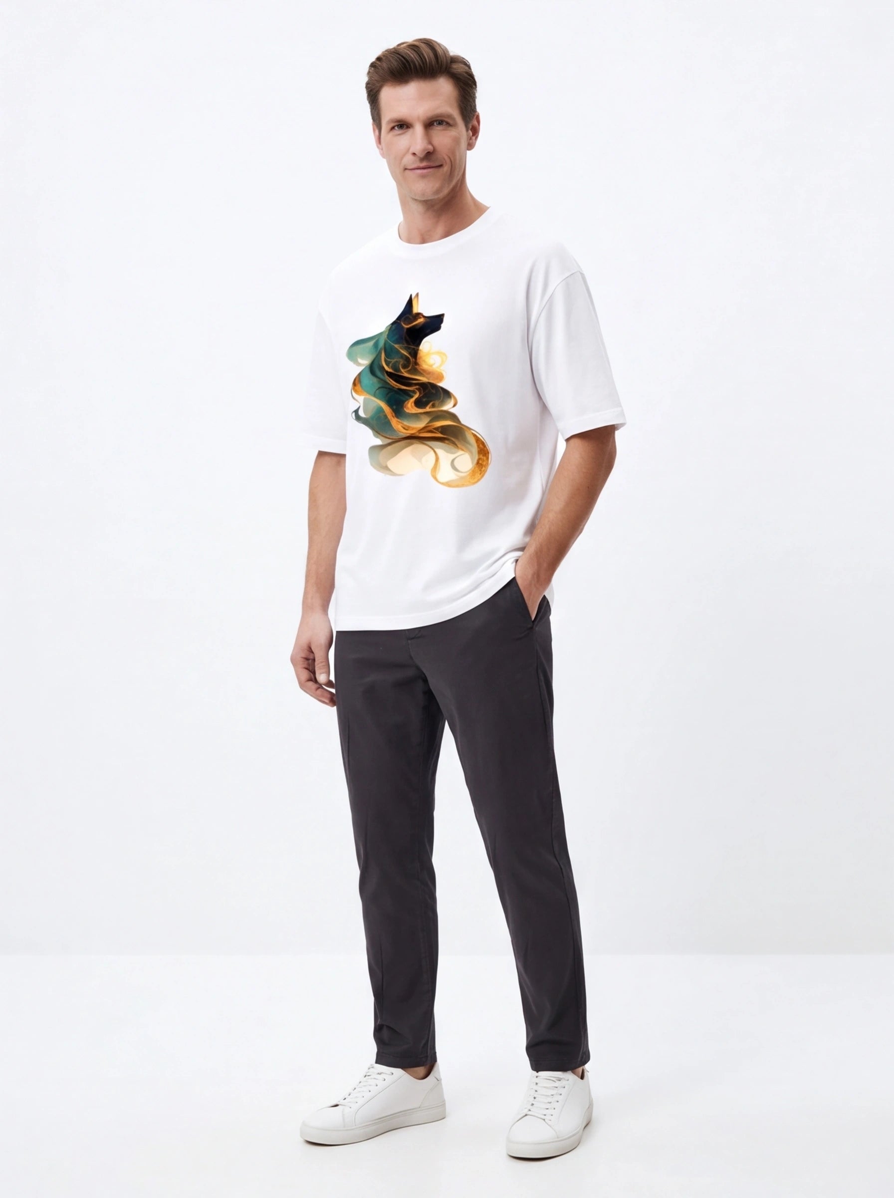 Colorful Wolf Oversized T-Shirt