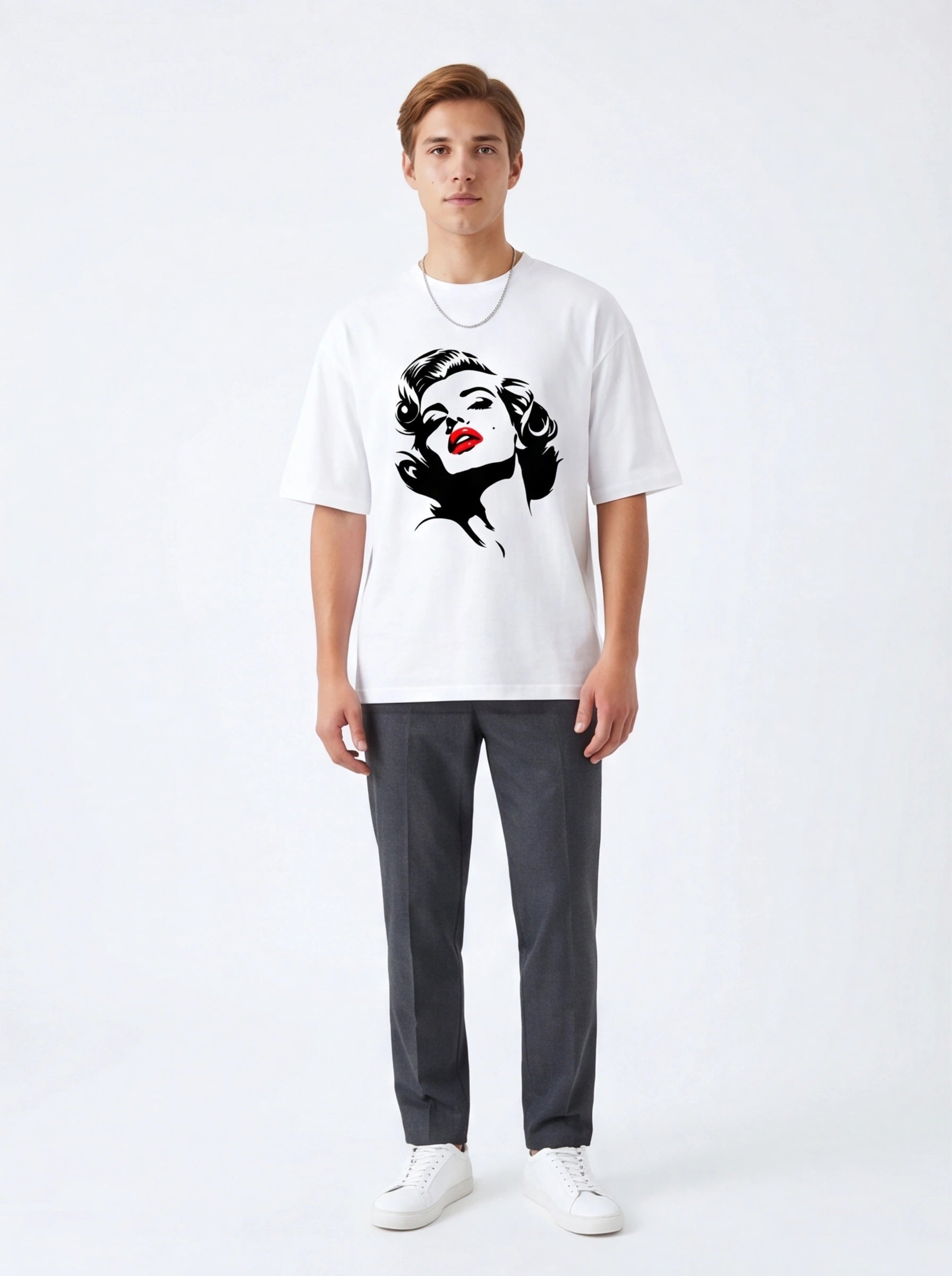 Vintage Pinup Lady Oversized T-Shirt