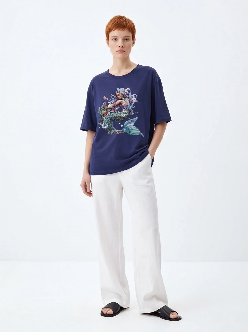 Serene Mermaid Oversized T-Shirt