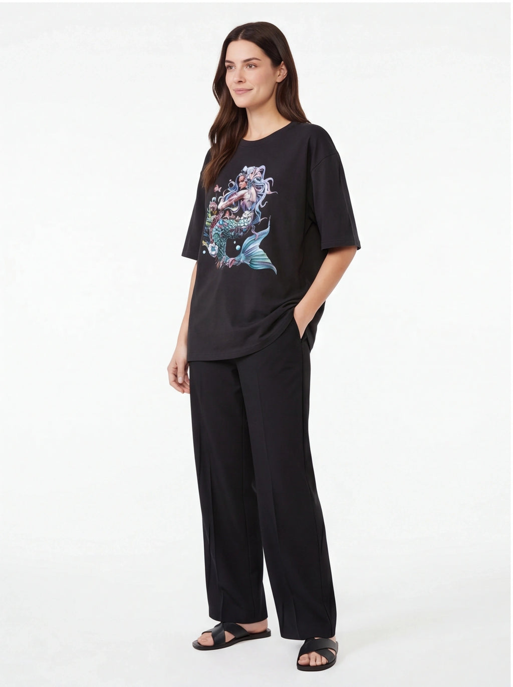 Serene Mermaid Oversized T-Shirt