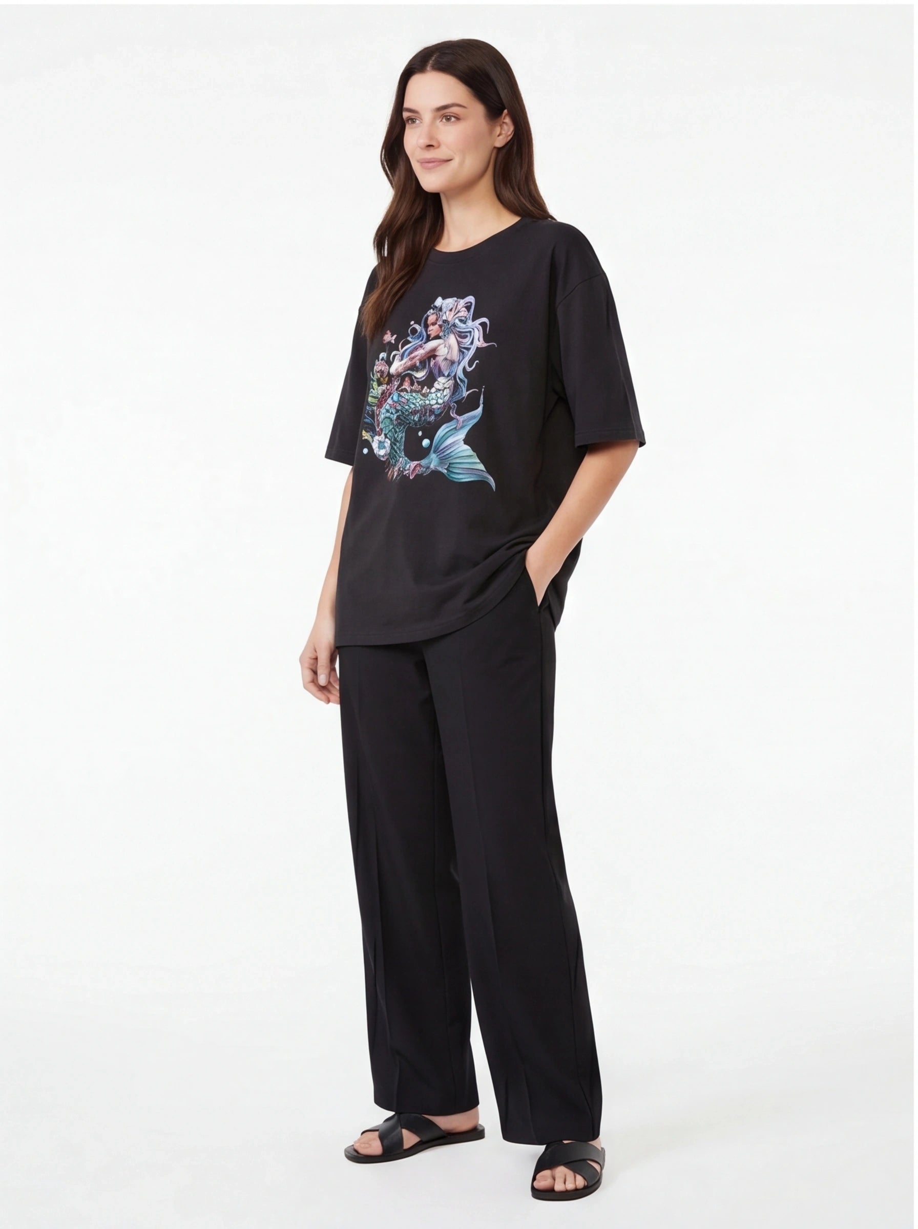 Serene Mermaid Oversized T-Shirt